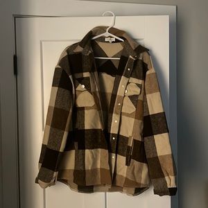 Bohme brown and tan Shacket